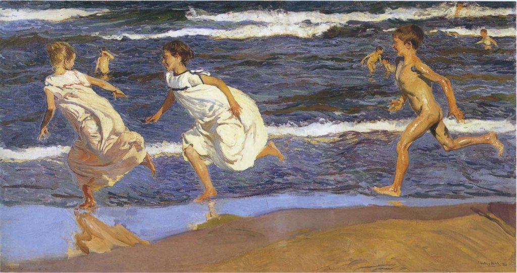 Joaquín Sorolla, "Niños corriendo por la playa", 1908.